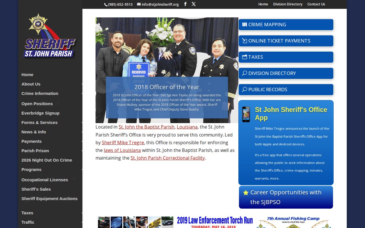 St. John the Baptist Parish Sheriff arrest agency serving Reserve Louisiana