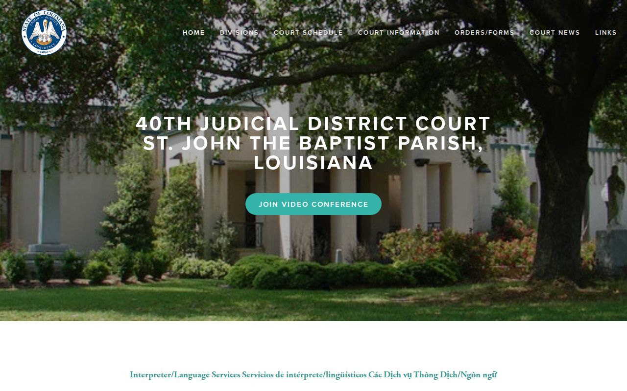 40th Judicial District Court page for Edgard arrest court records